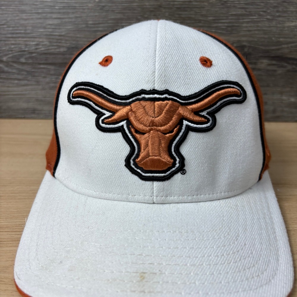 Texas Longhorns Hat Cap Fitted Small White Orange Football Zephyr - Picture 3 of 9
